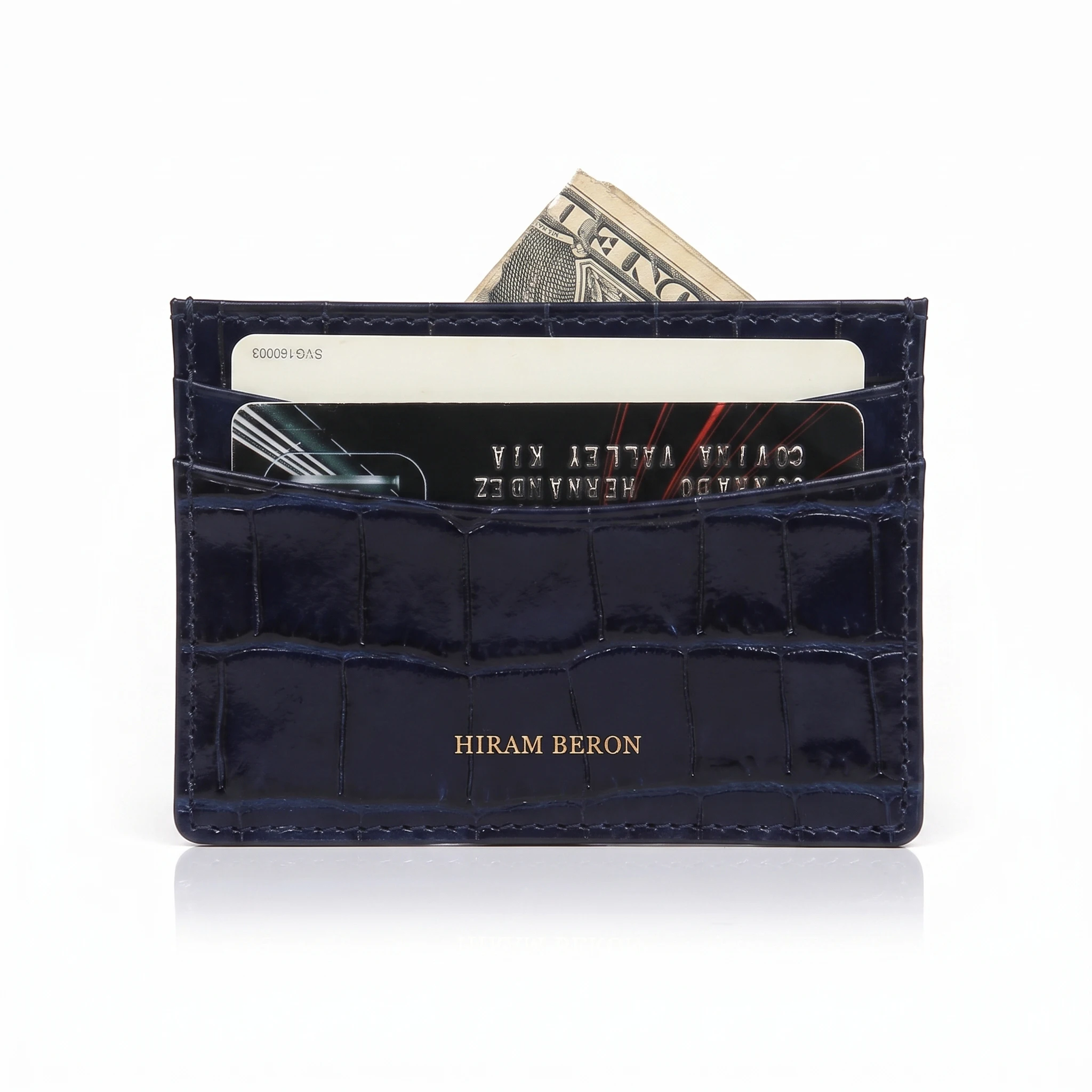 Benutzerdefiniertes Namensmonogramm, luxuriöses echtes Leder, Herren-Geldbörse, Kartenhalter, Krokodilmuster, Geschenk für Freundin, Freund, ihr
