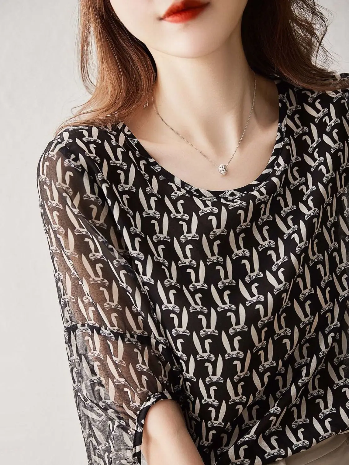 Chiffon shirt voor dames in de zomer Nieuwe stijl Losse en veelzijdige stijl slanke top