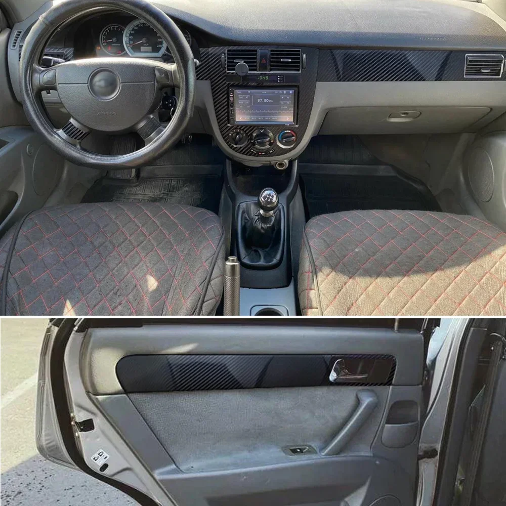For Chevrolet Lacetti 2004-2012 Interior Central Control Panel Handle Carbon Fiber Stickers Decals Car styling Accessorie