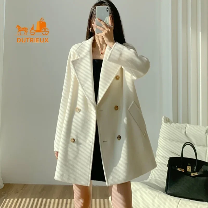 High-end Max Women Short Coat, Luxury Double-faced Cashmere Wool Women Coat Jacket, New Winter Warm Suit Collar Jacket for Women