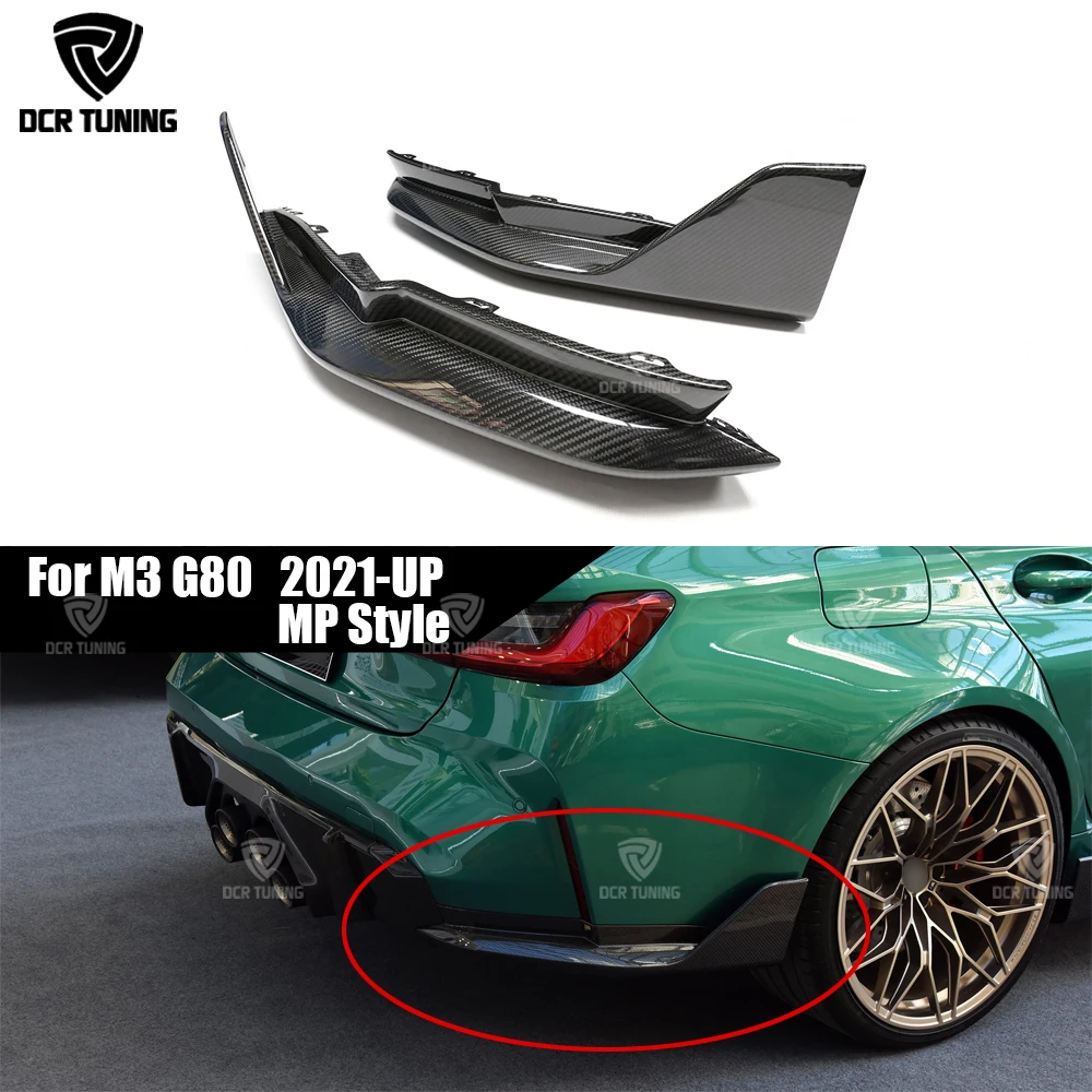 

For 2021- 2025 BMW M3 G80 Mp Style Competition Real Dry Carbon Fiber Corner Extension Spats Rear Bumper Body kit Splitter