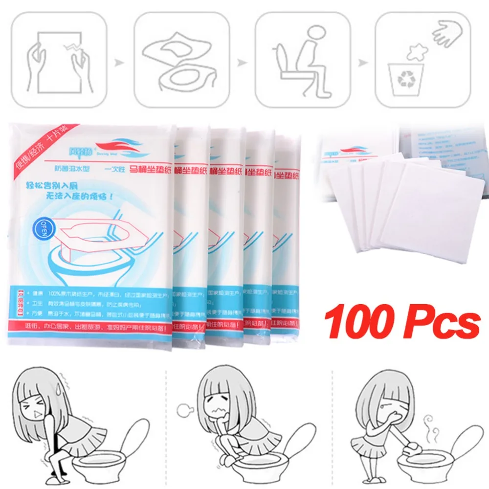 10pack Portable Paper Toilet Seat Cover White 35.5cm * 43cm Portable Toilet Cushions Toilet Seat Paper Pads Travel Use