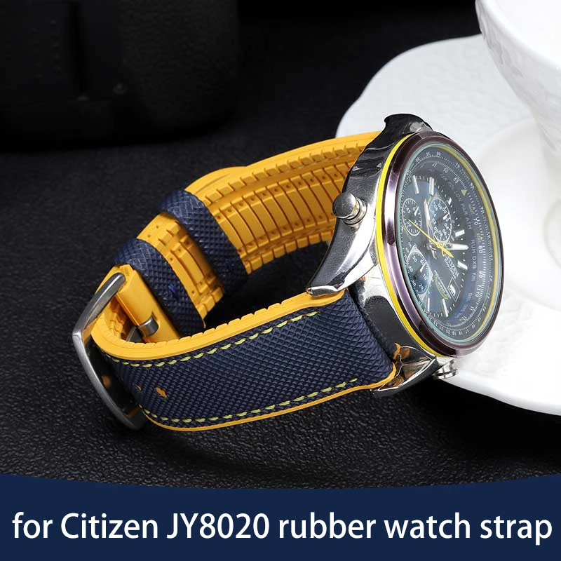 

Ремешок для часов 23 мм для Citizen Skyhawk JY8020/8078, спортивный ремешок для дайвинга, силиконовый резиновый ремешок для часов, аксессуары с пряжкой-бабочкой