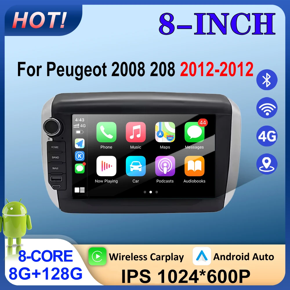 4G 8"For Peugeot 20…