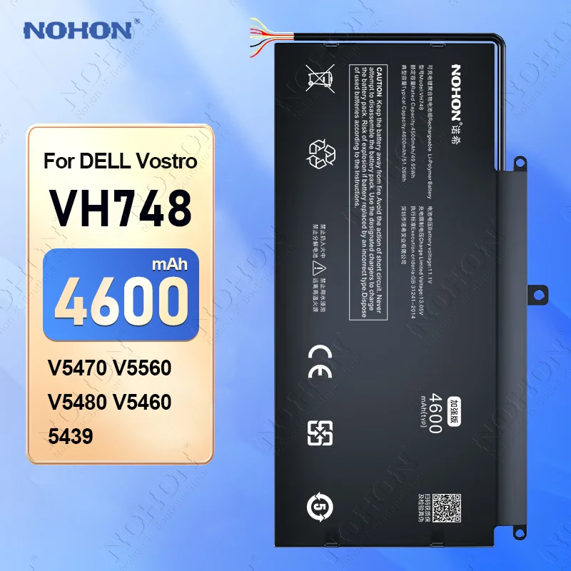 NOHON Li-Polymer Battery for Dell Vostro VH748 V5470 V5560 V5480 V5460 5439 11.1V Laptop Batteries Free Tools