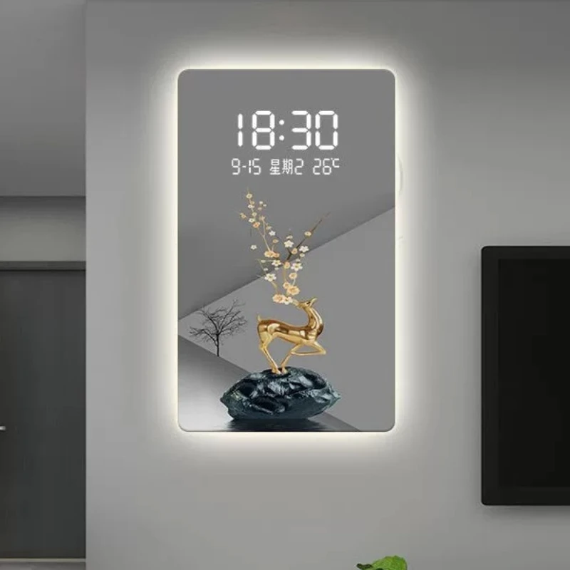 Upgrade Night Light Wall Clock Fashion Premium Bedroom Luxury Digital Clock Living Room Design Orologio Da Parete Home Decor