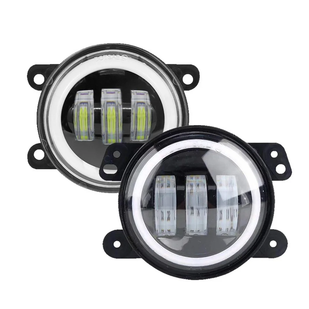 2 PCS 3.5Inch Car  LED Fog Lights Ring White Yellow  Ring Turn Signal Lamp For Offroad  Vehicle Headlight