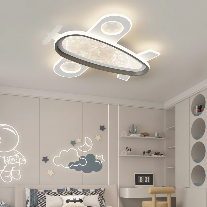 Children's Room Ceiling Lights Cartoon Airplane Simple Boys Girls Bedroom Ceiling Lamp Modern Home Interior Decor Lighting Lamps