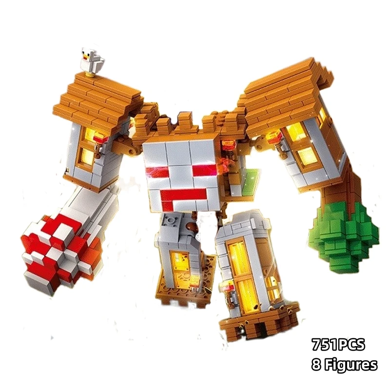 Mountain Cave Lights Fortress Building Blocks Classical Moc Model Bricks Sets for Children Kids Kit