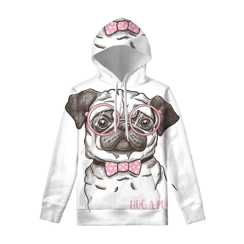 

Cute Pets Pug Pattern Hoodie For Men 3D Printed Animal Dog Hoodies Fashion Long Sleeves Hoody Street Casual Pullover Swearshirt