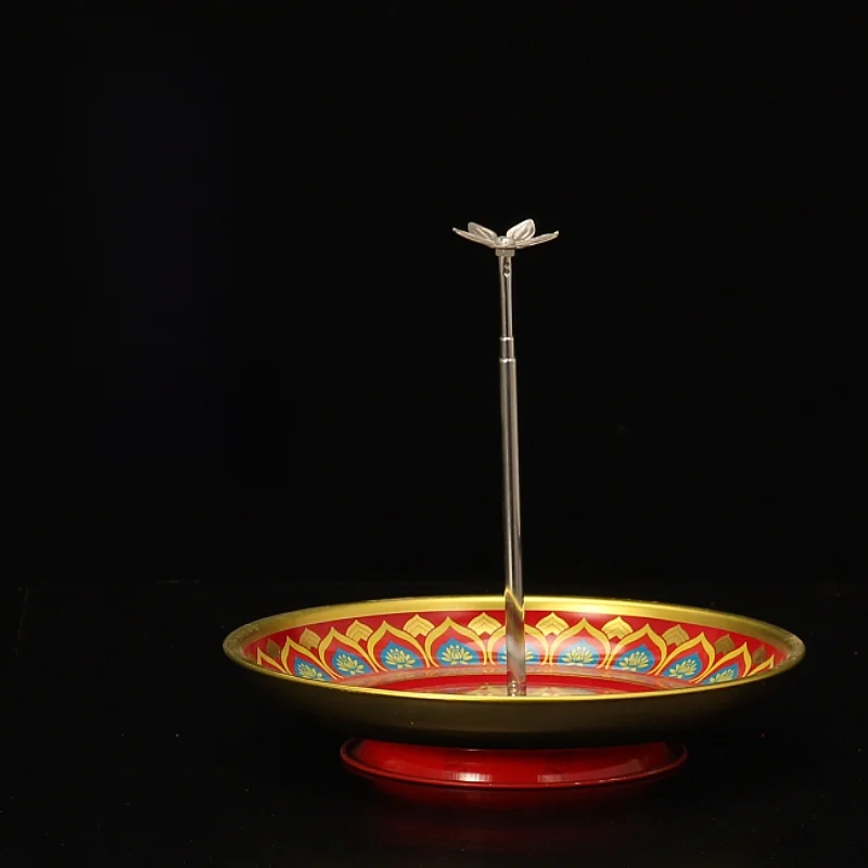 Goldener Räucherstäbchenhalter Chinesische Heimdekoration Räucherplatte Turm Mückenabwehr Räucherstäbchenbrenner 24 Stunden Sandelholz-Räucherwerk...