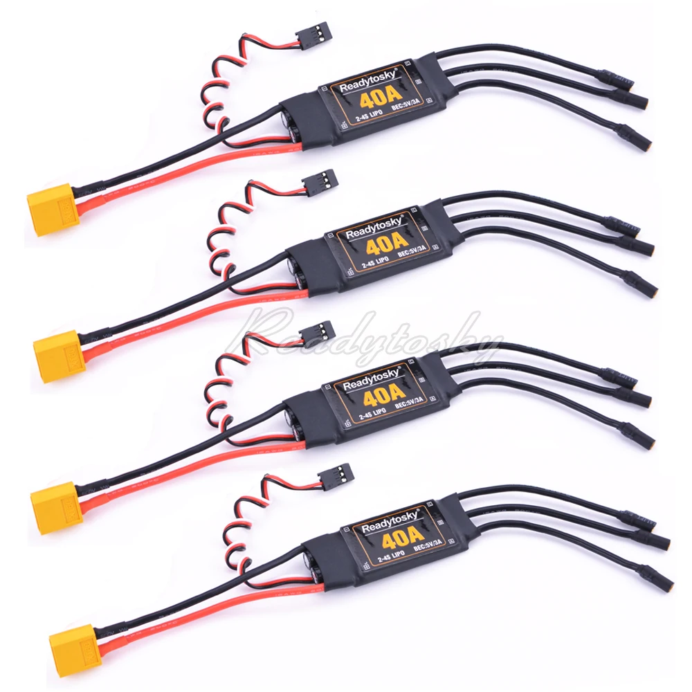 Readytosky 40A 2-4S ESC Speed Controller With UBEC 5V 3A For RC FPV Quadcopter RC Airplanes Helicopter Fixed Wing F450 S500 F550