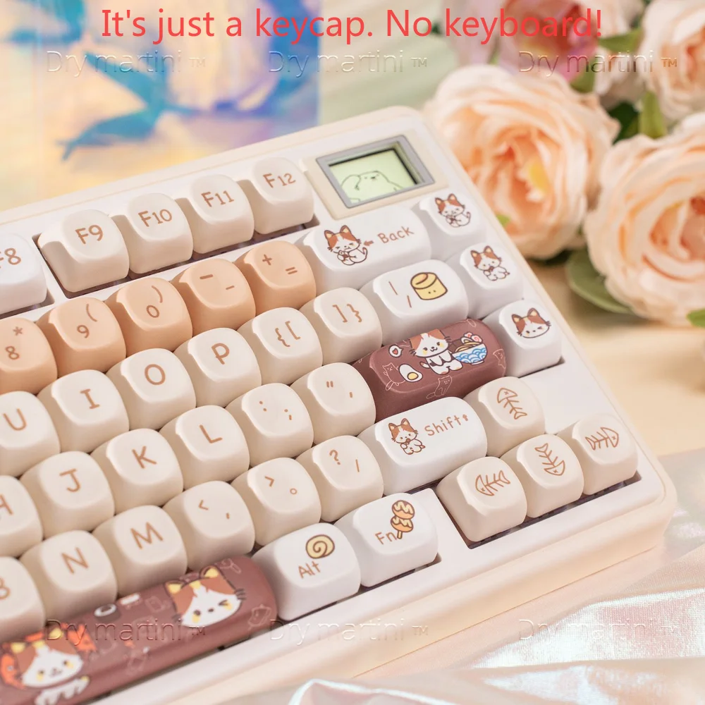 Cute Kitten Rabbit Keycaps 137 Keys Cartoon Animation MOA Keycap Set do klawiatury mechanicznej 68/84/87/104 Gra biurowa