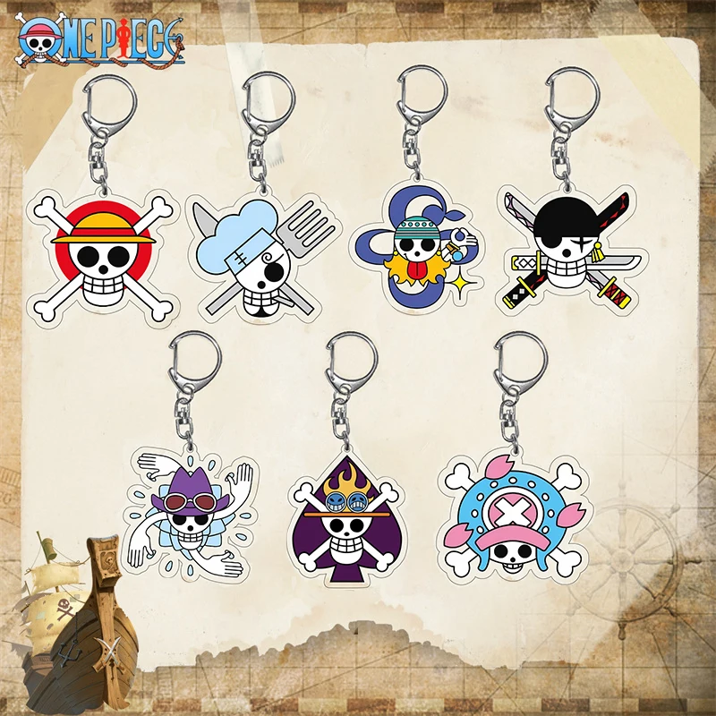 One Piece Keychain Anime Figures Monkey D. Luffy Zoro Nami Usopp Sanji Chopper Cartoon Backpack Pendent Keychian Toys Kids Gifts