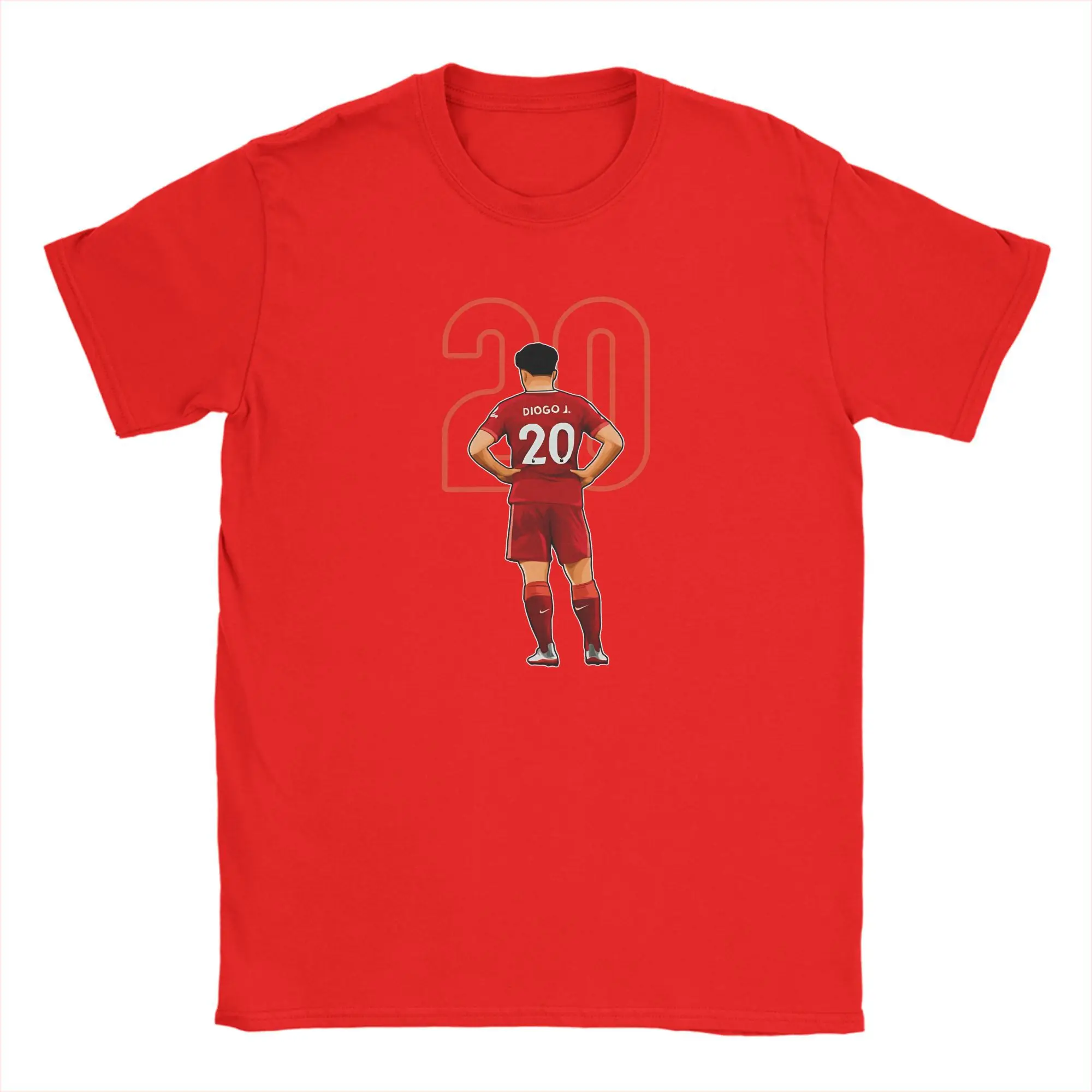 Camiseta casual Verano Diogo Jota Liverpool # Camisetas de moda con números 20, camiseta 100 de algodón para hombres, ropa impresionante de manga corta