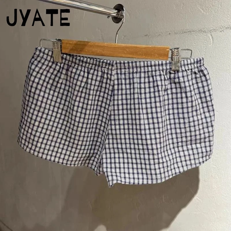 Harajuku Plaid Drawstring Shorts Women Summer New Casual Street High Waist Home Short Pants Vintage Chic Preppy Style Sportshort