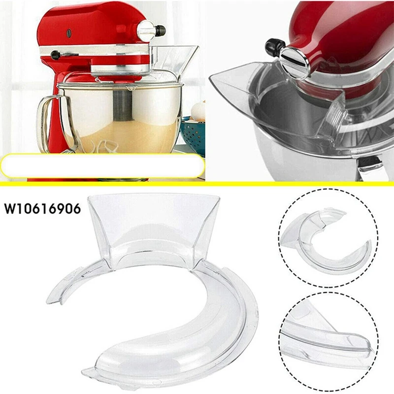 Osłona przeciwbryzgowa PCTG dla W 10616906   Osłona do wylewania miksera Kitchenaid KN1PS 4,5-5Qt Pasuje do modeli K45SS, KSM75, KSM150PS