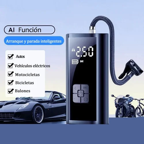 Imagen 1 del producto Compresor de aire inalámbrico para coche, inflador de neumáticos inteligente, bomba eléctrica portátil para motocicleta/bicicleta/balas tipo C, carga rápida, 150PSI