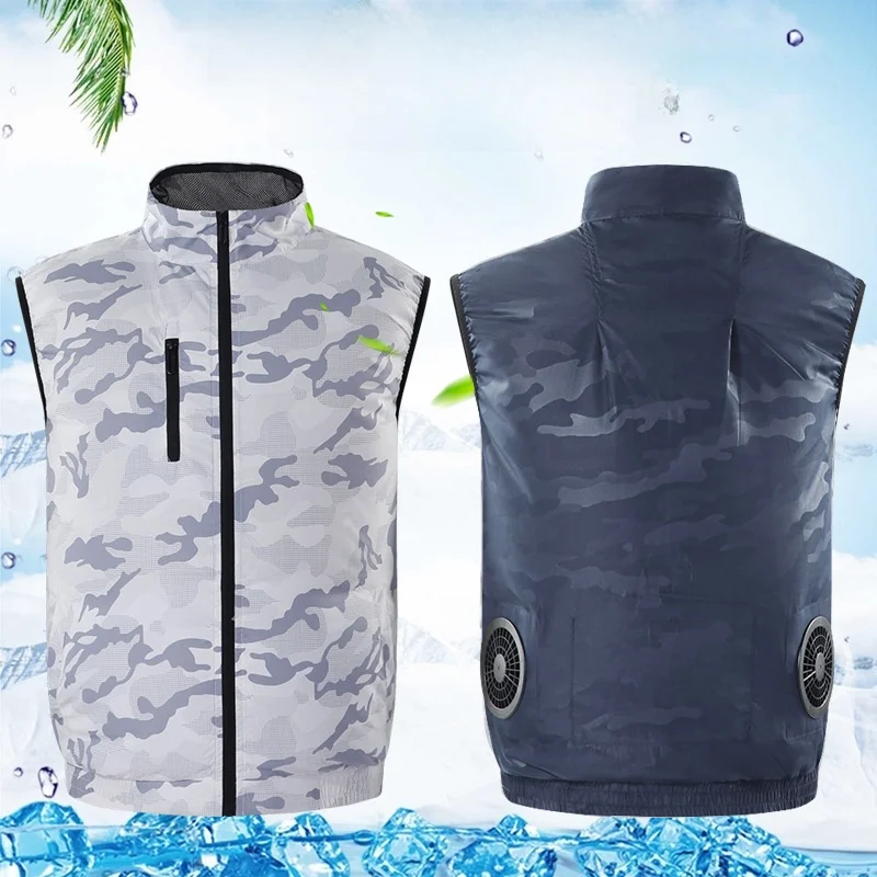 

Smart Workwear Fan Coat Outdoor Air Conditioning Suit Sun Protection Cooling Vest for Summer Heat Relief Casual Men's Top