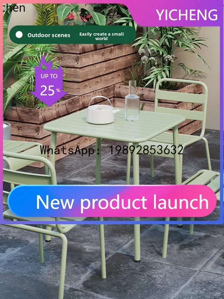 A2-26  outdoor table and chair combination courtyard casual open-air waterproof sunscreen wroug iron commercial dining table