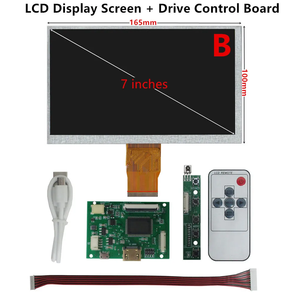 Imagem -03 - Polegada 1024*600 Ips Tela Lcd Universal Faça Você Mesmo Placa de Controle Driver para Raspberry pi Banana pi pc Monitor Portátil 7