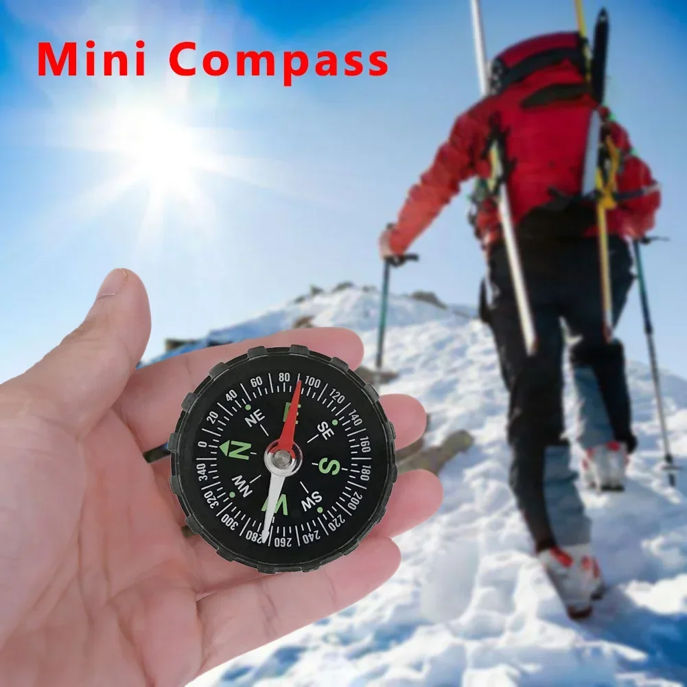 Camping Hiking Compass Portable Mini Precise Compass Practical Guide for Outdoor Mountaineering Navigation Survival Compass Tool