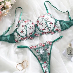 2024 Sexy Lace Lingerie Fancy Women Underwear Transparent Bra Panty Sets Intimate Erotic Underwear Delicate Romantic Lingerie