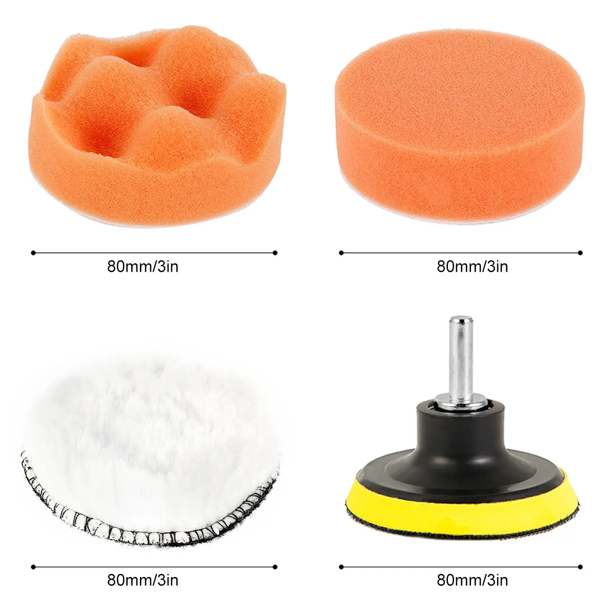 11Pcs/Set 3Inch Polishing Kit Car Polishing Disc Waxing Sponge Wax Pads for Auto Motorcycle Beauty Electric Drill Polishing Disc