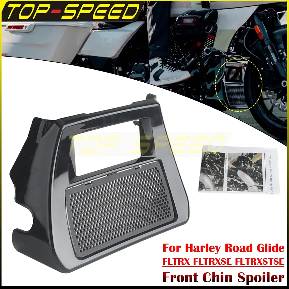 

For Harley FLTRX CVO Road Glide FLTRXSE ST FLTRXSTSE 2023-24 Motorcycle Fairing Front Spoilers Radiator Chin Cover Glossy Black
