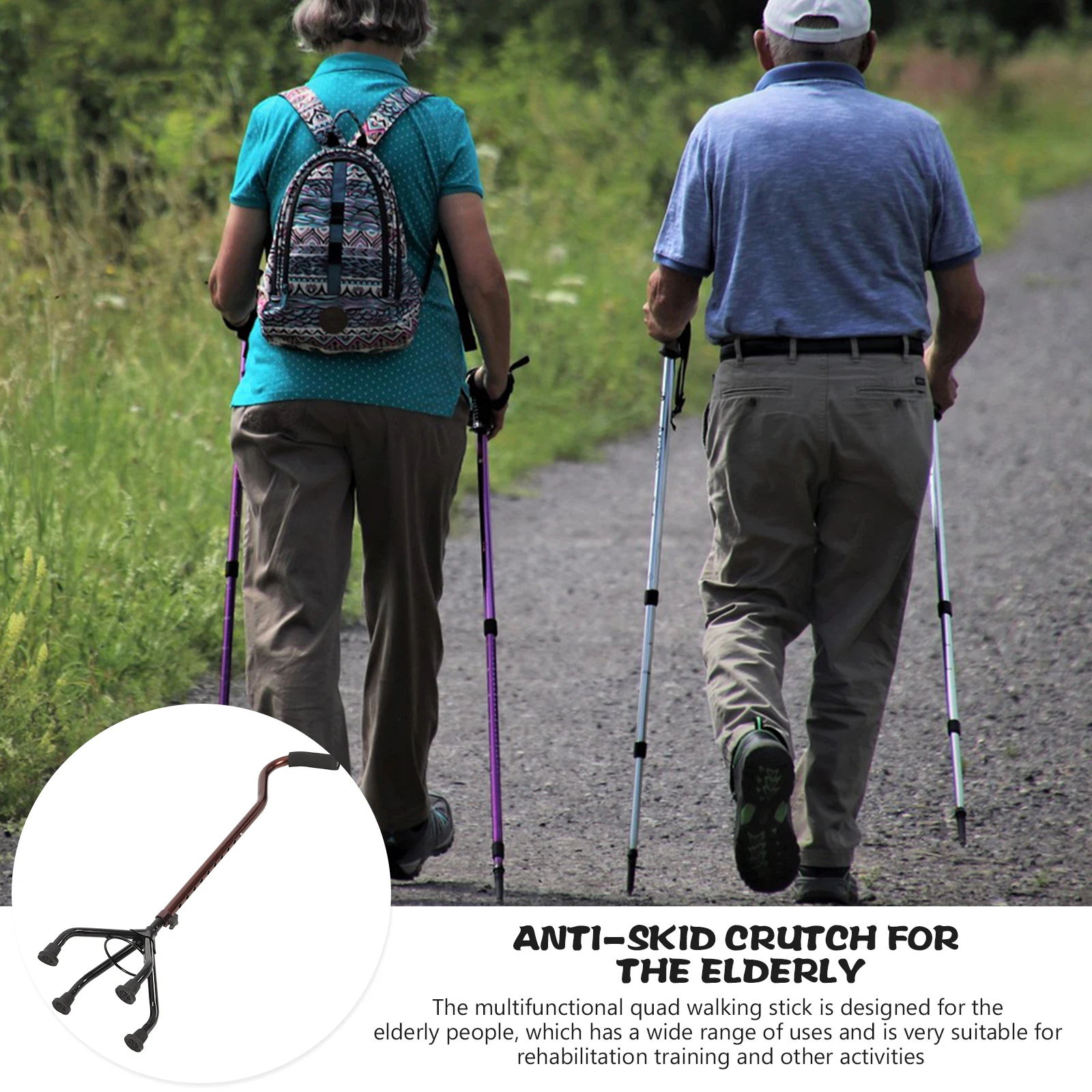 

Aluminum Alloy Walking Cane Adjustable Trekking Pole Hiking Stick For Elderly Durable Lightweight Non-Slip Climbing Camping