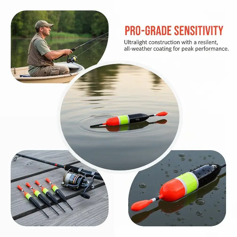 Premium Balsa Wood Slip Floats For Saltwater And Freshwater Fishing Includes Bobber Stops And Drop Weights