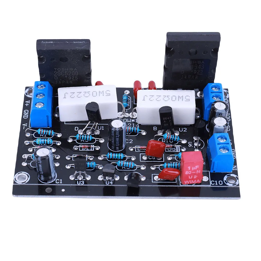 HIFI مضخم الصوت مجلس أحادية قناة أنبوب مكبرات الصوت 2SC5200 + 2SA1943 مكبر كهربائي مجلس 100 واط تيار مستمر 35 فولت