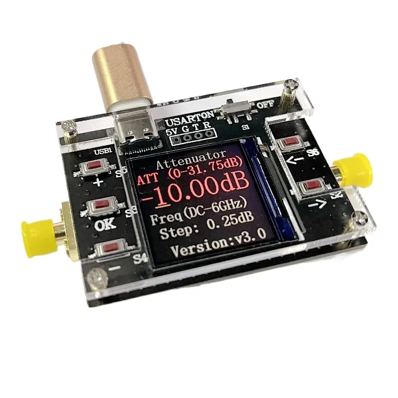 For TYPE-C 6G digital programmable RF attenuator 30DB TFT display CNC supports communication