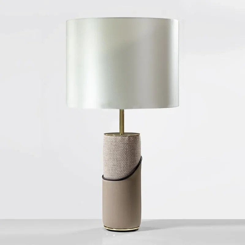

Modern simple handmade leather desk lamp creative personality bedside bedroom book desk lamp