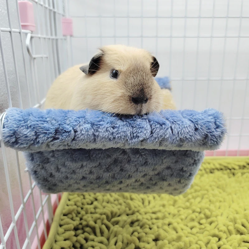 Pet Hammock for Small Animal Double Thick Plush Warm Bed for Hamster House Nest Sleeping Bag Hanging Tree Beds Pet Hamster Nest