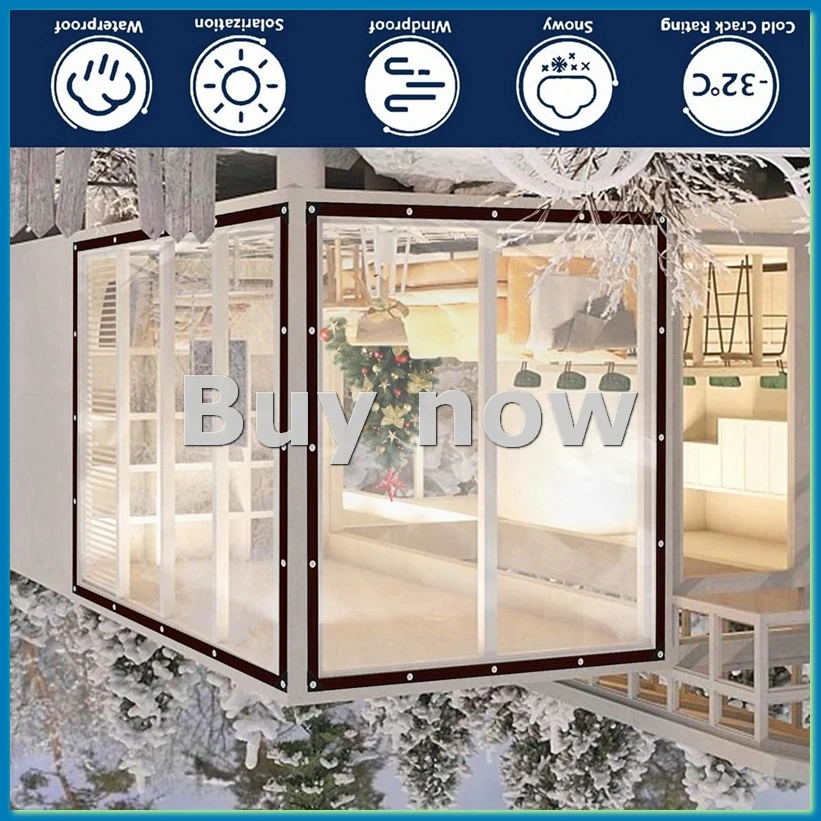 Tarp Waterproof - Clear Heavy Duty Tarps, Outdoor Transparent Cover 2x3m-A75P