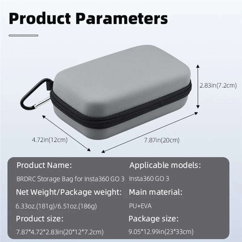 

High Quality-Storage Bag For Insta360 GO 3 Body Carrying Case Action Camera Bag Protect Sports Camera Parts Accessories