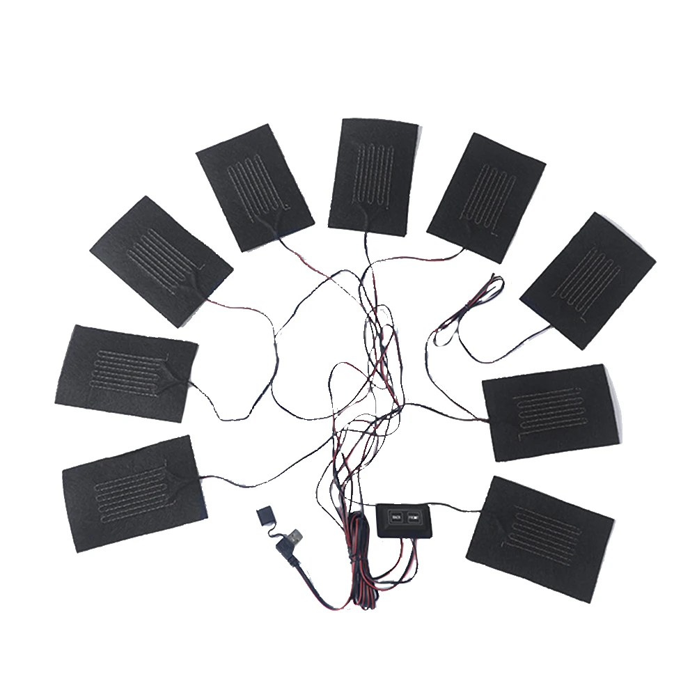 AB68 USB 衣類ヒーターパッド 3 ギア調整可能な温度電熱シートウォーマーパッドベストジャケット