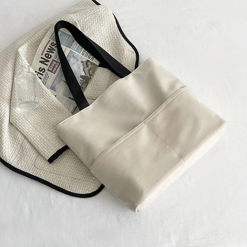 Women's Multi Pockets Canvas Big Size Handbag Female Male Teenager Student Environment-Friendly Leisure Shopping Bag