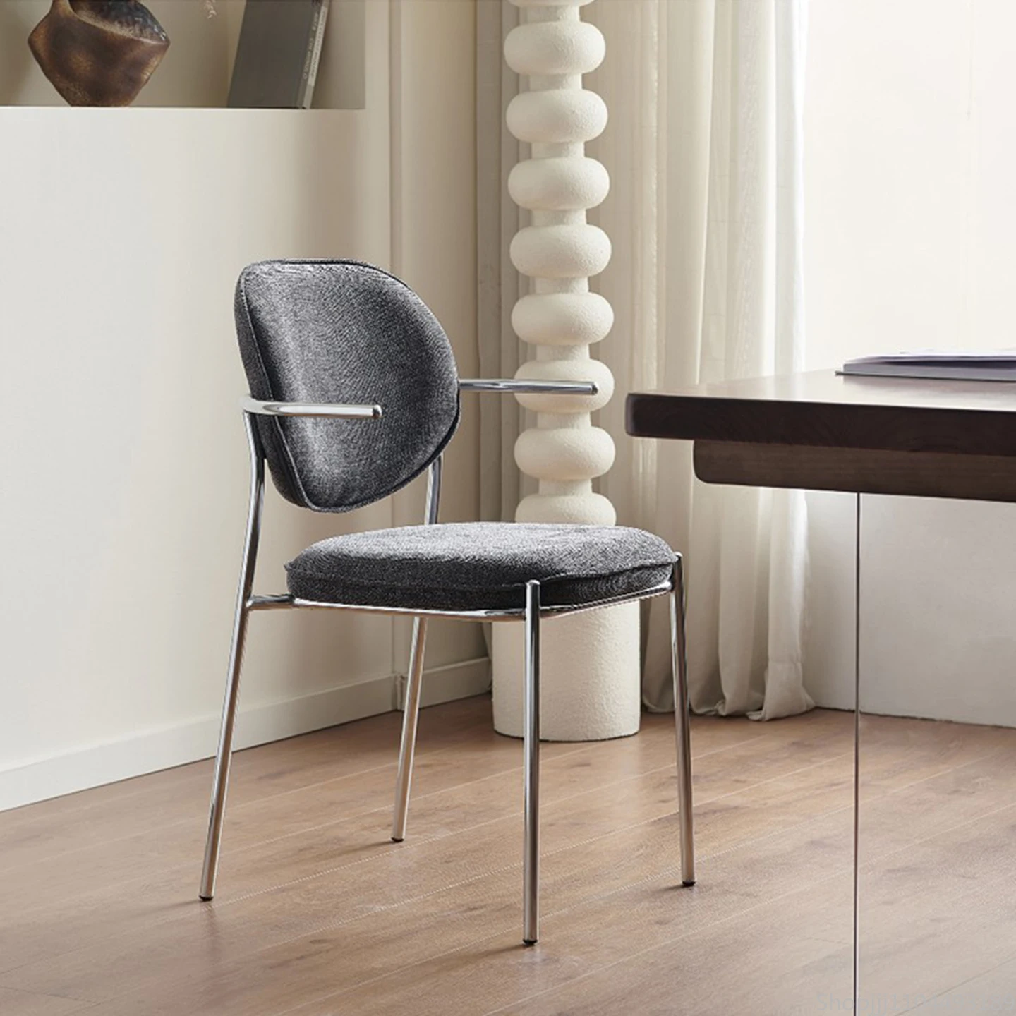 

Wabi-sabi Style Can Hang Dining Chair Art Creative Simple Armchair Bedroom Vanity Chair Space Saving Furniture Muebles