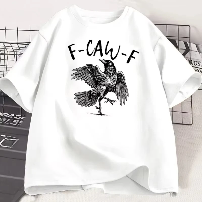 Lustiges Krähen-T-Shirt, schwarzes Rabenliebhaber-T-Shirt, Gothic-Kurzarm-T-Shirt, modische Grafik-T-Shirts, Tops, Damenbekleidung, Streetwear, Y2K
