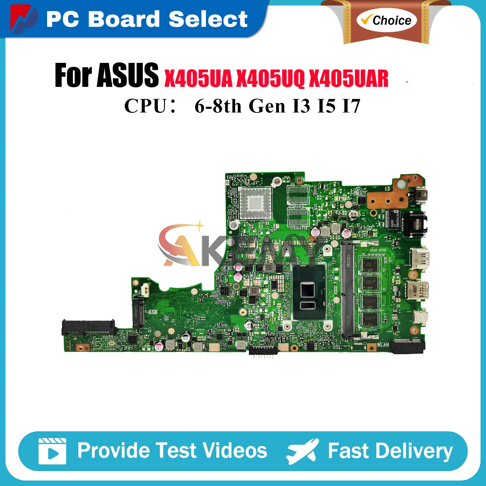

X405UA Laptop Motherboard For ASUS VivoBook X405U X405UAR K405U S405U A405U S4100U X405UQ S4000U V405U Mainboard W/ I3 I5 I7 CPU