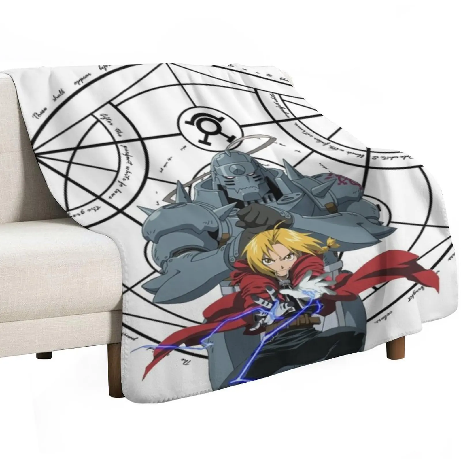 Full Metal Alchemist - Edward and Alphonse Throw Blanket Bed linens Single Flannels Baby For Decorative Sofa Blankets