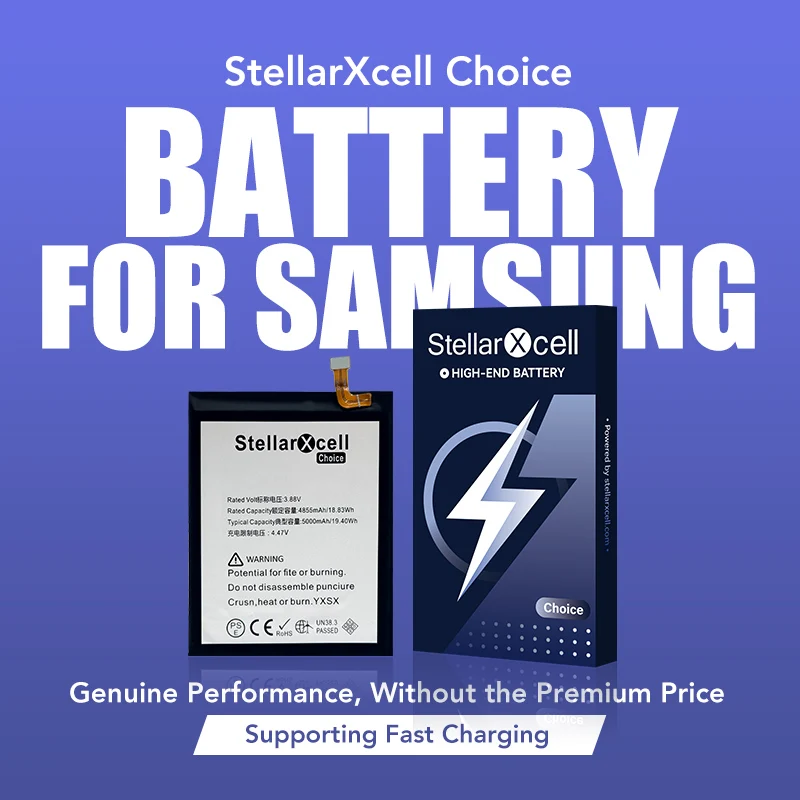 

Аккумулятор StellarXcell-Choice для Samsung S10 S10Edge S20 Plus Ultra S21 5G S23 S24 S23 FE Замена аккумулятора премиум-класса из чистого кобальта