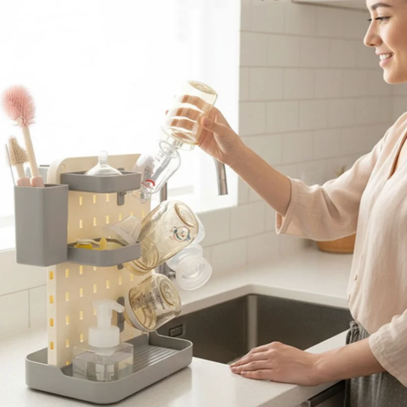 Baby bottle holder - detachable drying rack for bottles, cup storage rack for cups, baby nipple and bottle cup draining rack
