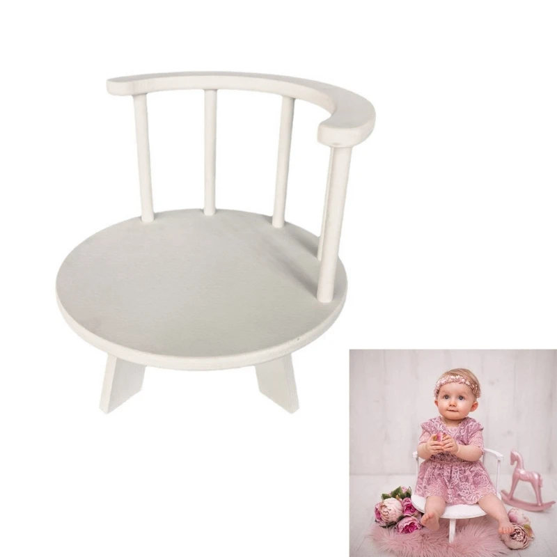 Baby Photography Wooden Round Stool Props Posing Chair for Capturing Lovely Moment In Studio or Home Setting