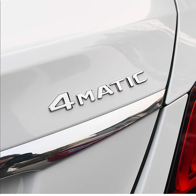 3D ABS Chrome Car Rear Trunk Emblem Badge Letters for Mercedes C180 C200 C220 C250 C300 C350 4MATIC Logo W205 W204 Chrome Access - view 3