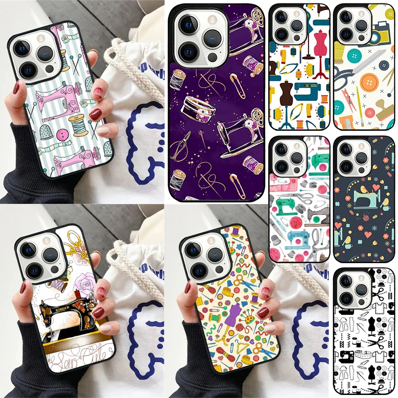 sewing machine tailor elements phone Case Cover For iPhone 16 15 14 Plus X XR XS for apple 16 11 12 13 mini Pro Max coque