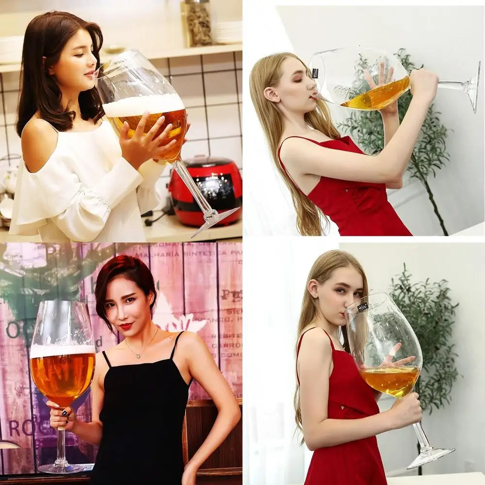 

Giant Stemmed Wine Glass - Extra Large 6500ml Goblet for Champagne, Beer & Red Wine