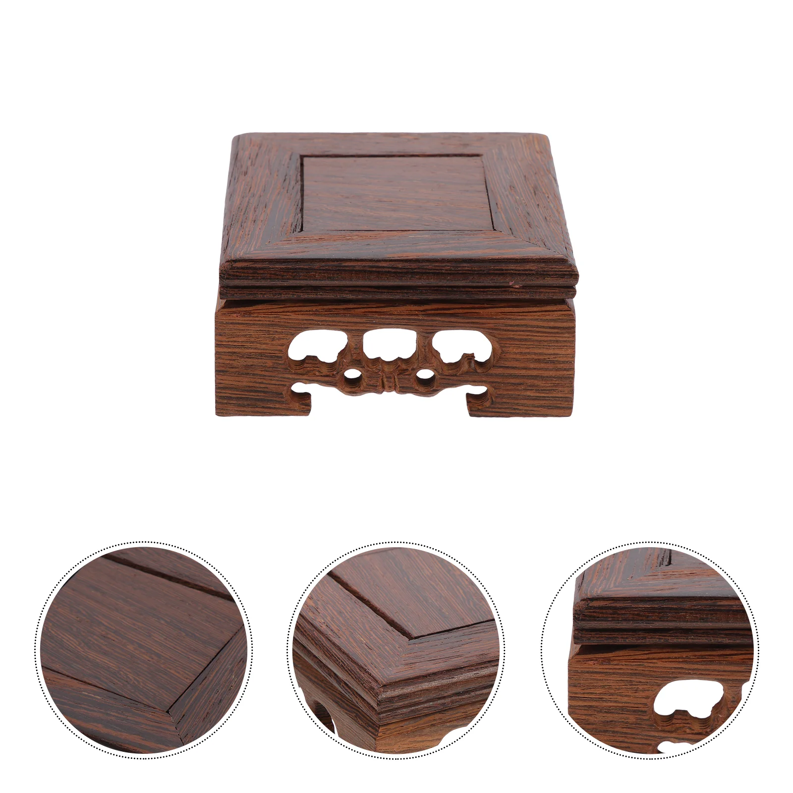 Plant Stand Indoor Vase Wooden Base Riser Frame Handicraft Buddha Statue Tabletop for Display